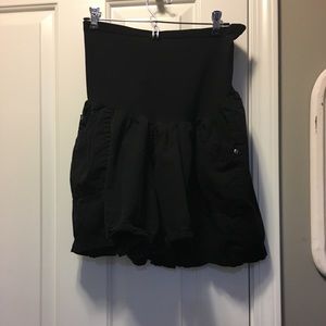 Black twill shorts maternity